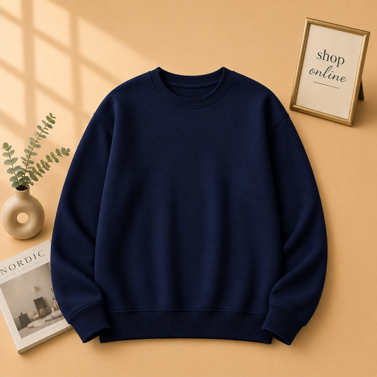 Basic Dark Blue Sweatshirt Men