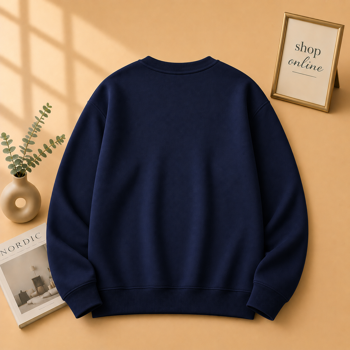 Basic Dark Blue Sweatshirt Men