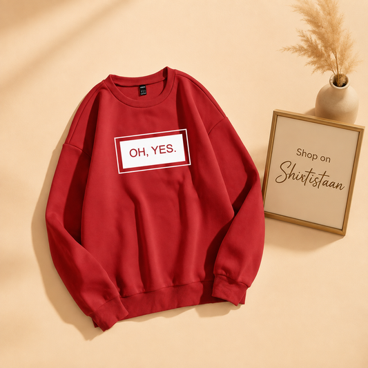 OH YES BOX RED SWEATSHIRT