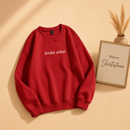BROKE ARTIST RED SWEATHSHIRT