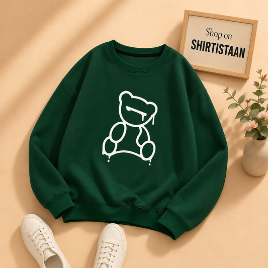 NEW BEAR BOTTLE GREEN SWEATSHIRT