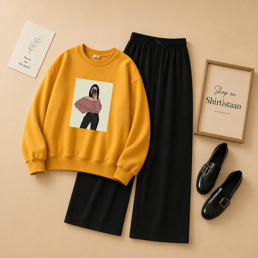 MUSTRAD SWEATSHIRT OFFSHOULDER GIRL WITH FLAPPER