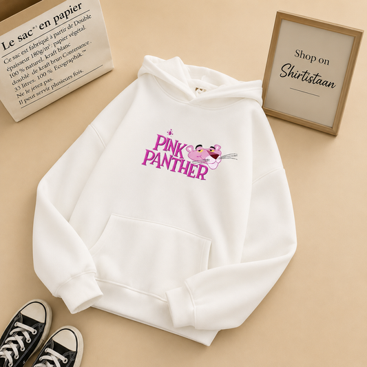 WHITE PINK PANTHER HOODIE