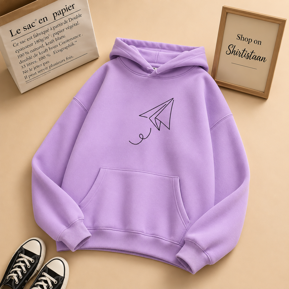 PAPER PLANE LILAC HOODIE
