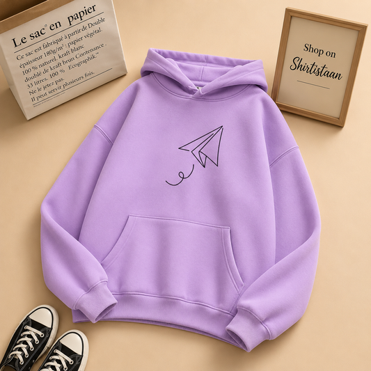 PAPER PLANE LILAC HOODIE