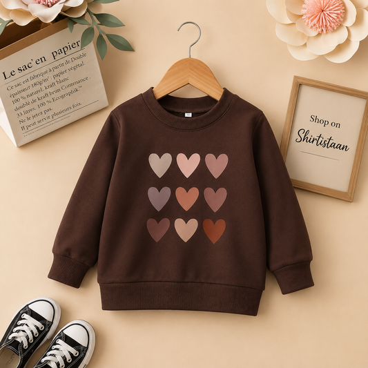 HEART BROWN SWEATSHIRTS