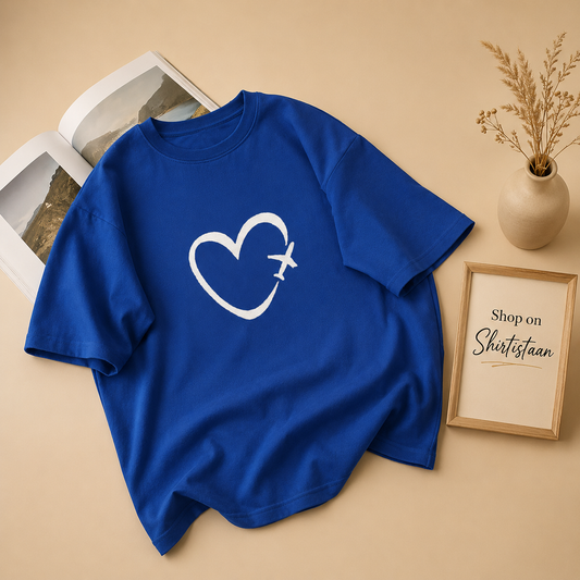 AEROPLANE HEART ROYAL BLUE TSHIRT