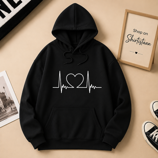 BLACK HOODIE HEART VEIN