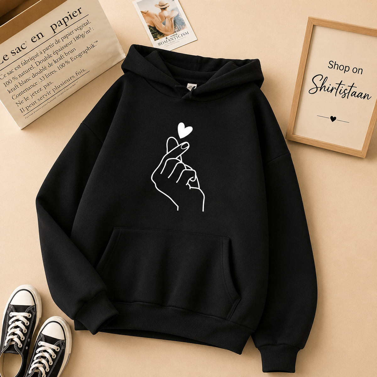 BLACK LOVE CHARM HOODIE