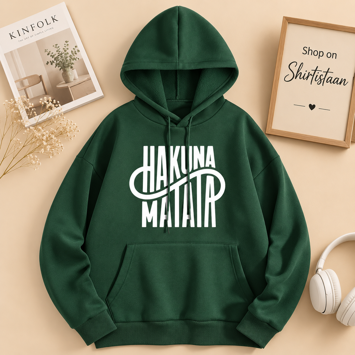 BOTTLE GREEN HOOD HAKUNA MATATA