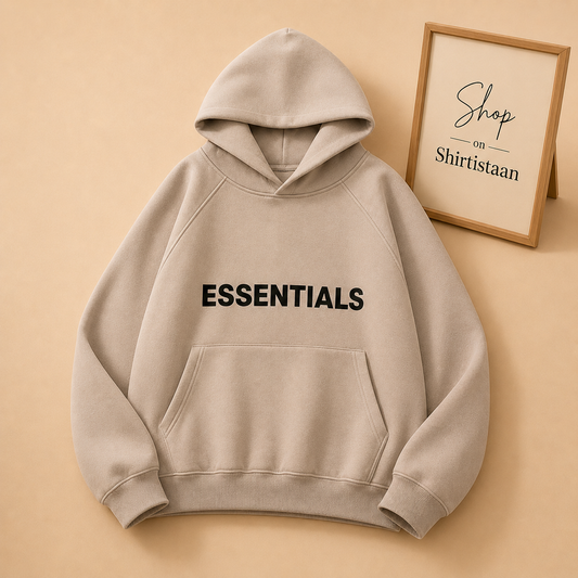 CREAM COLOR ESSENTIAL HOODIE
