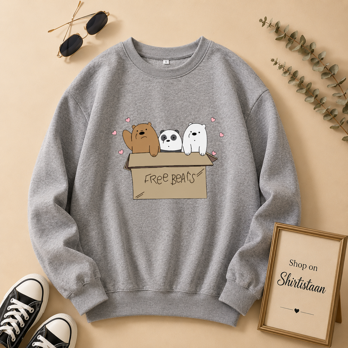 GREY FREE BEAR SWEAT SHIRT