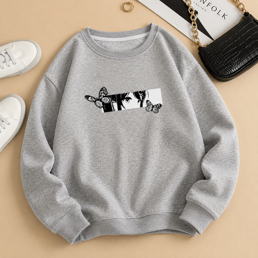 GREY SWEATSHIRT ANIME EYE