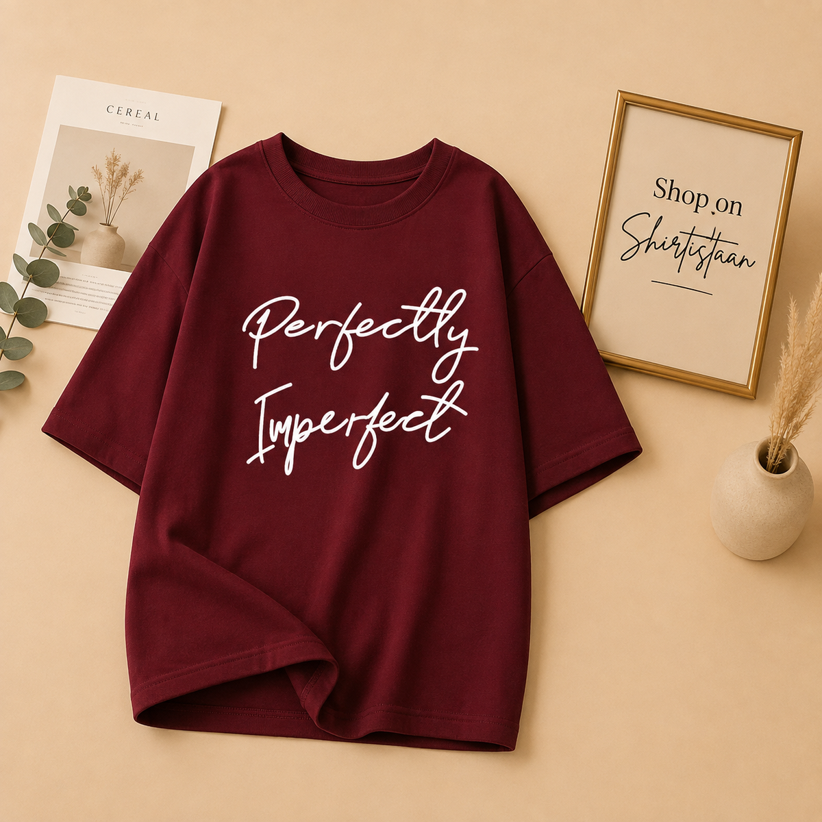 MAROON TEE PERFECTLY IMPERFECT