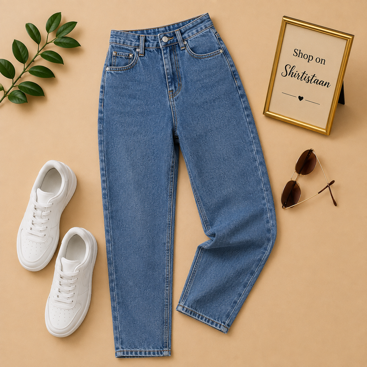MID BLUE MOM FIT JEANS