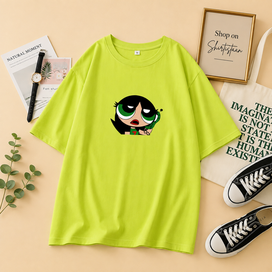 NEON GREEN TSHIRT WITH BUTTERCUP GREEN