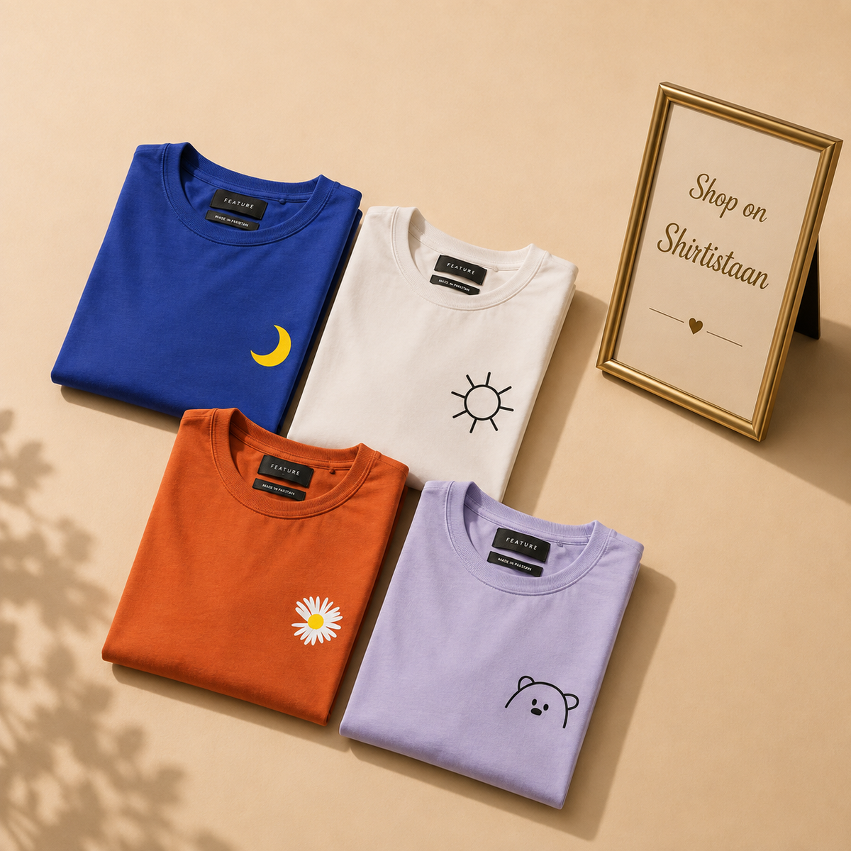 PACK OF 4 TSHIRT (ROYAL BLUE, CREAM, ORANGE AND LILAC)