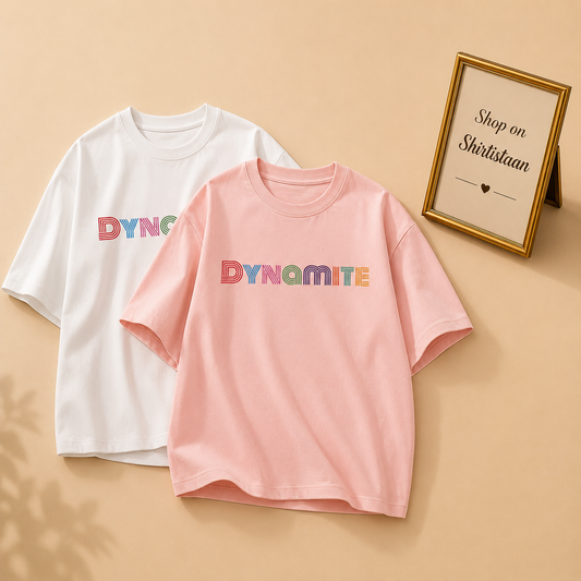 PAIR OF 2 DYNAMITE TSHIRT (PINK AND WHITE)