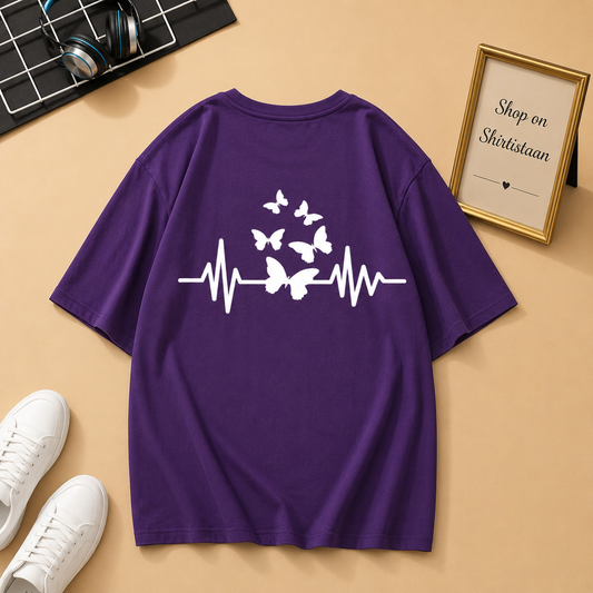PURPLE TEE BUTTERFLY HEART BEAT