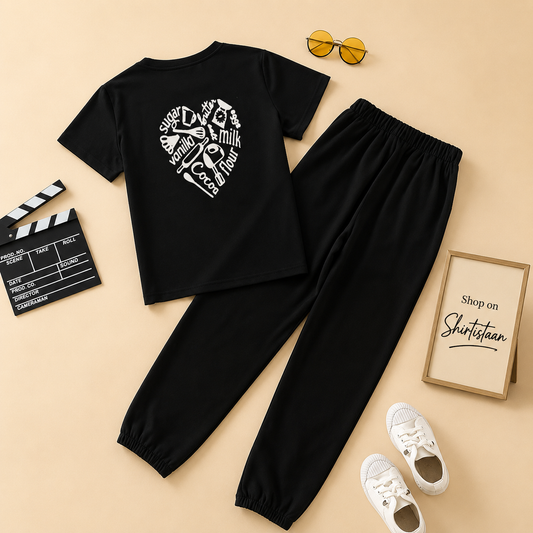 SUGAR VANILLA BLACK TSHIRT TRACKSUIT