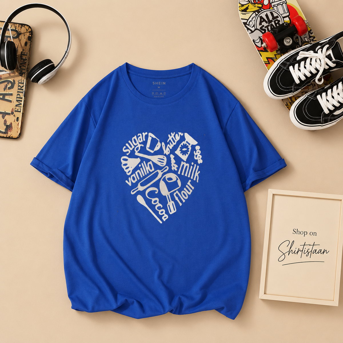 Sugar villain on Royal Blue Tshirt