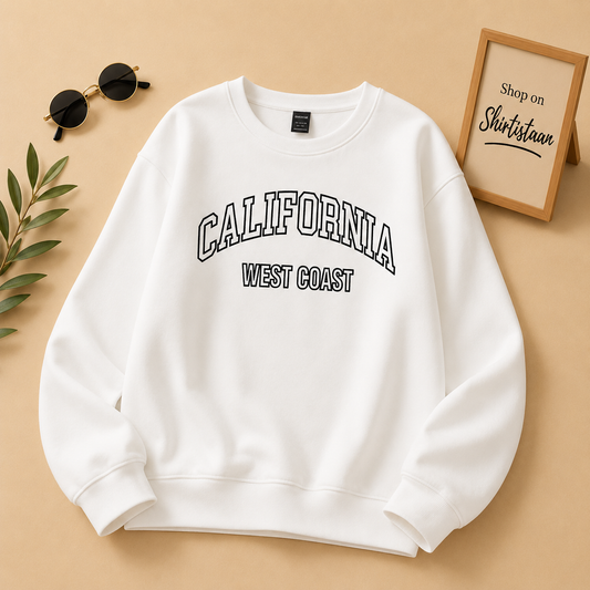WHITE CALIFORNIA SWEATSHIRT