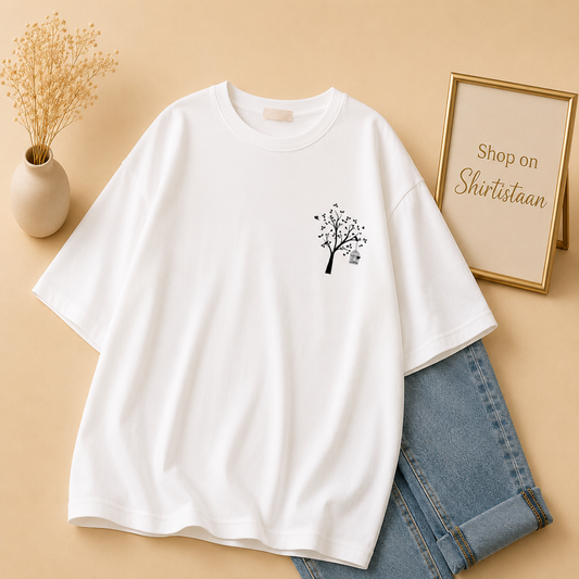 WHITE TEE POCKET NEW TREE