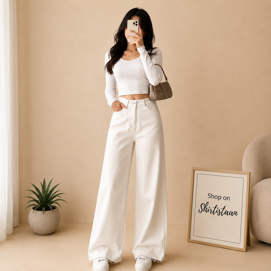 White Wide Leg Jeans