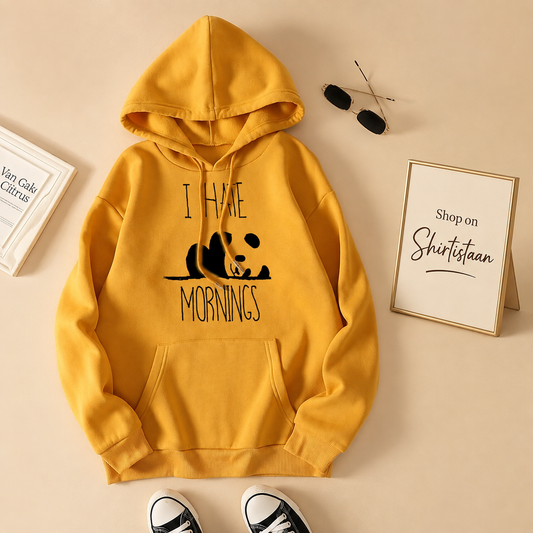 YELLOW HOODIE I HATE MORNING