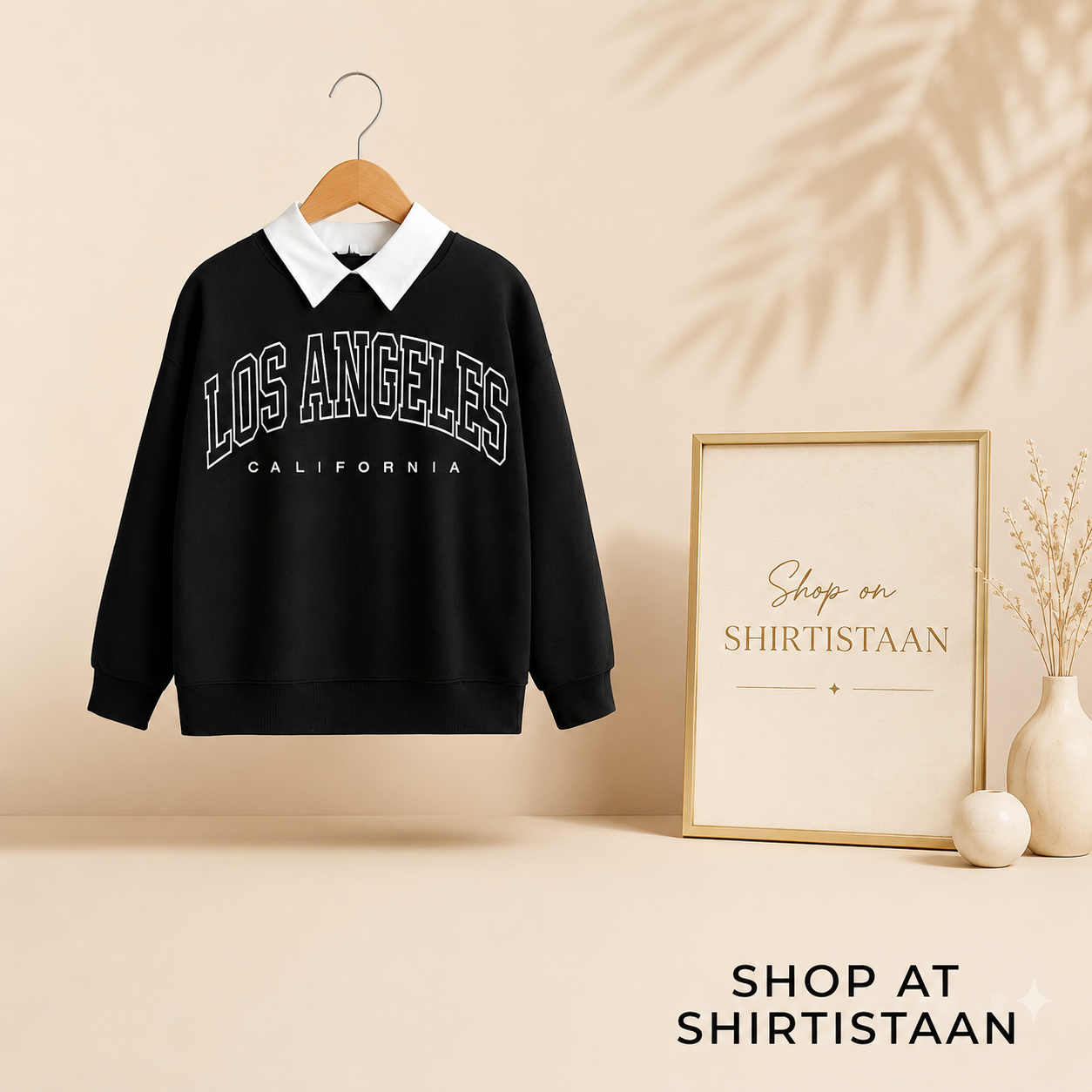 BLACK COLLAR SWEATSHIRT LOS ANGELES