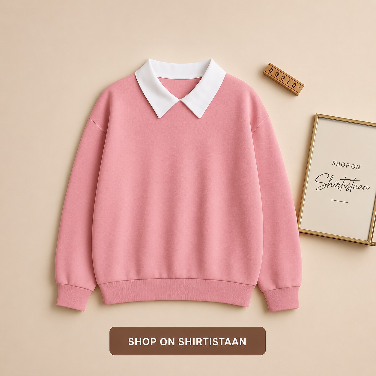 PINK COLLAR SWEATSHIRT