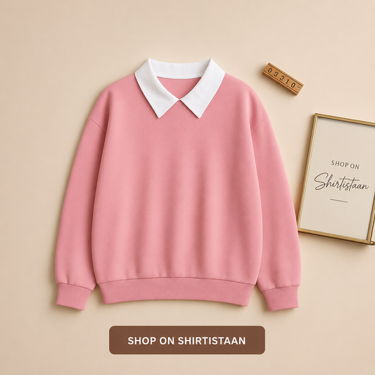 PINK COLLAR SWEATSHIRT