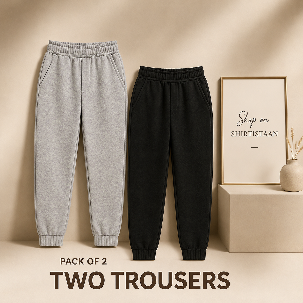 PACK OF 2 TROUSER GREY AND BLACK