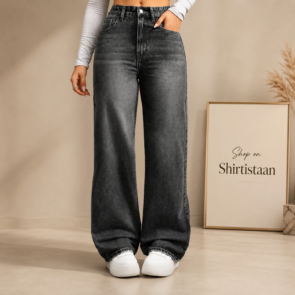 Malaysia Black Wide Leg Jeans