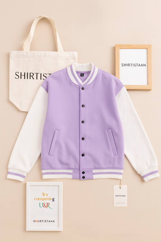 LILAC BASEBALL JACKET