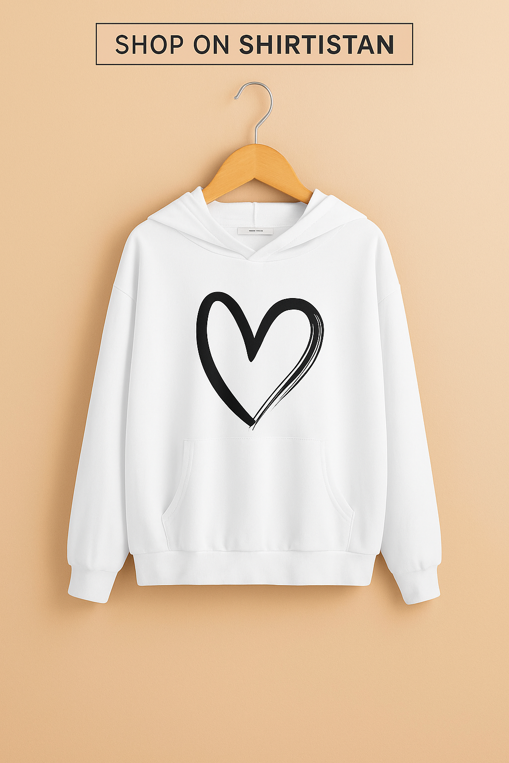 WHITE HOOD SHREDDED HEART