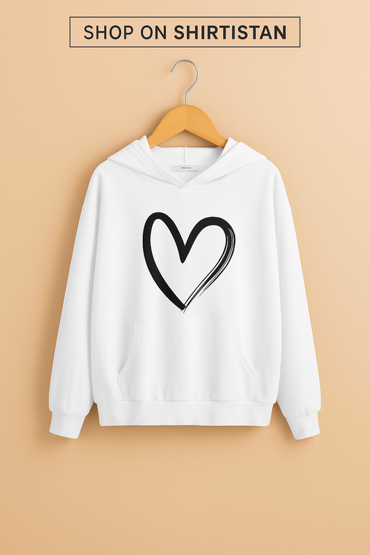 WHITE HOOD SHREDDED HEART