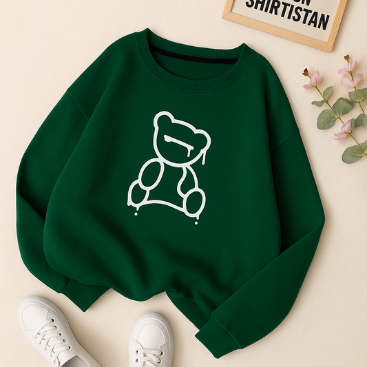 NEW BEAR BOTTLE GREEN SWEATSHIRT