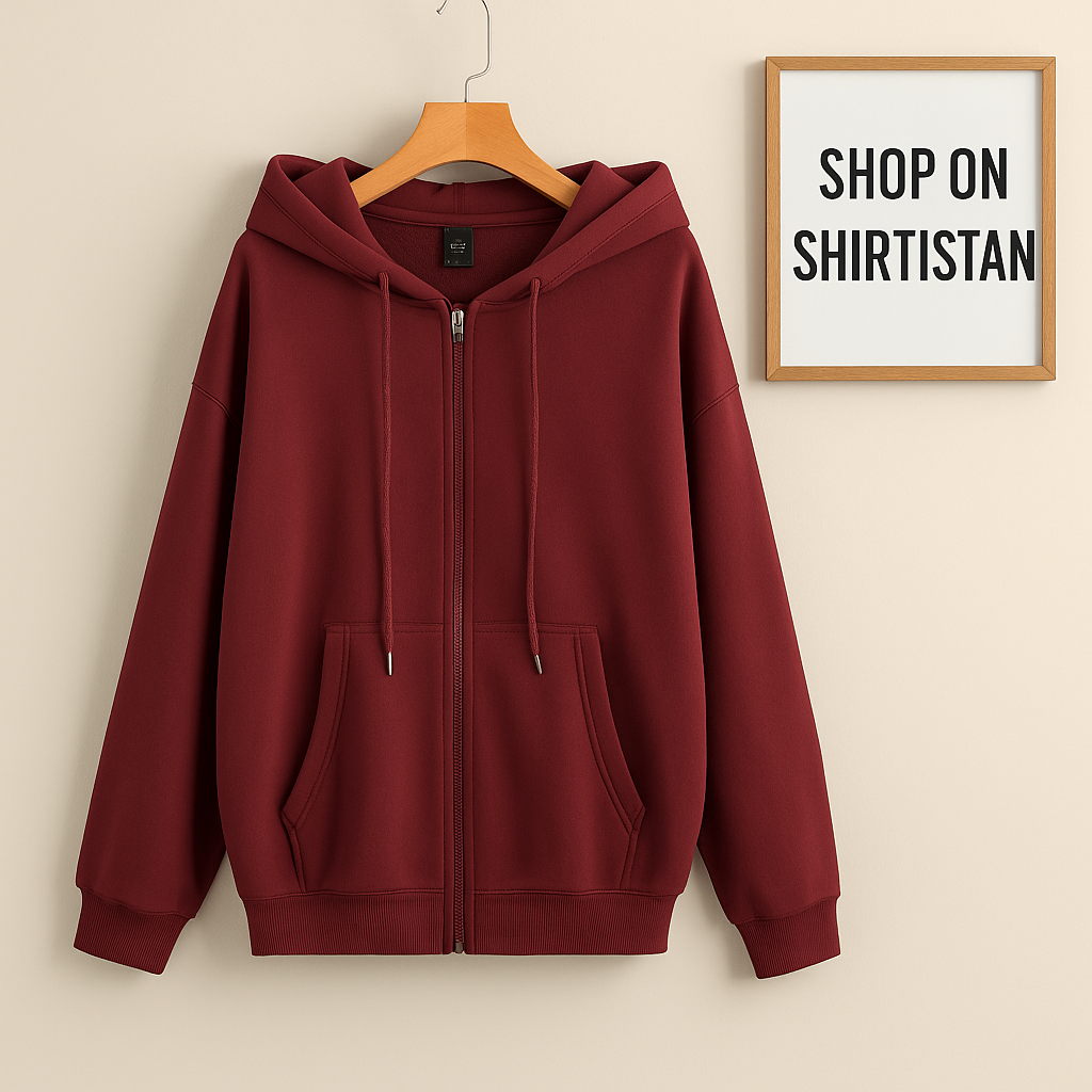 MAROON ZIPPER HOODIE
