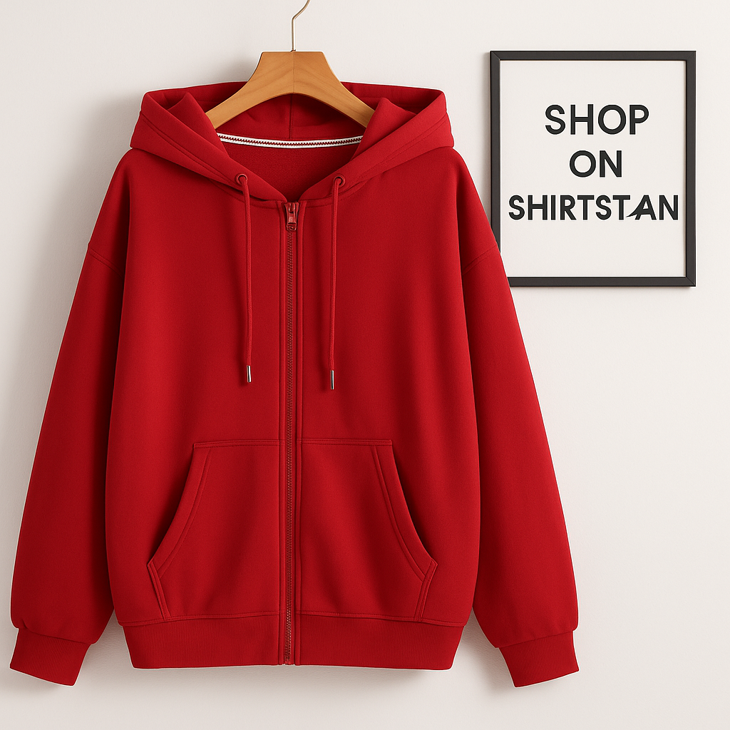 RED ZIPPER HOODIE