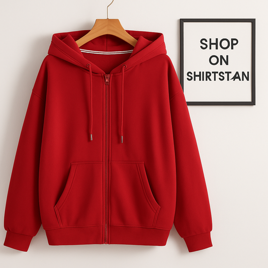 RED ZIPPER HOODIE
