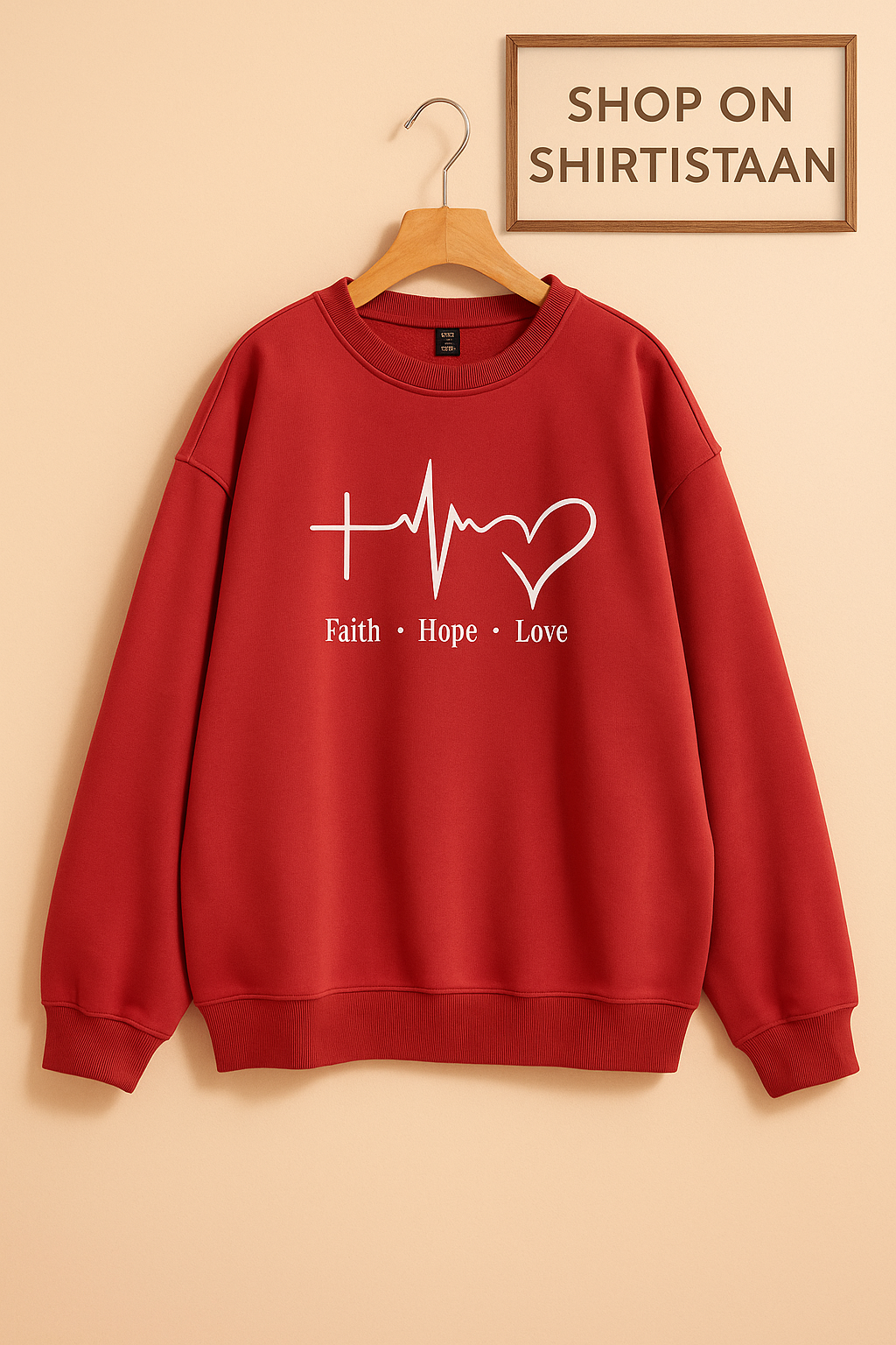 FAITH LOVE HOPE RED SWEATSHIRT