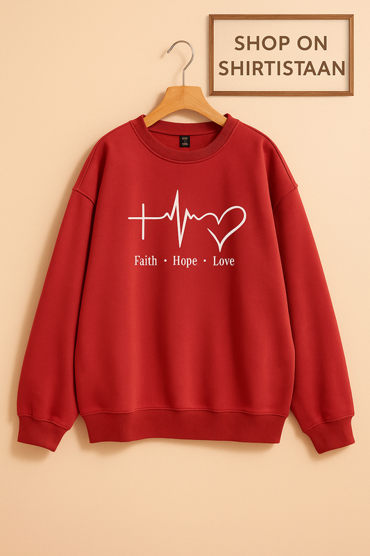 FAITH LOVE HOPE RED SWEATSHIRT