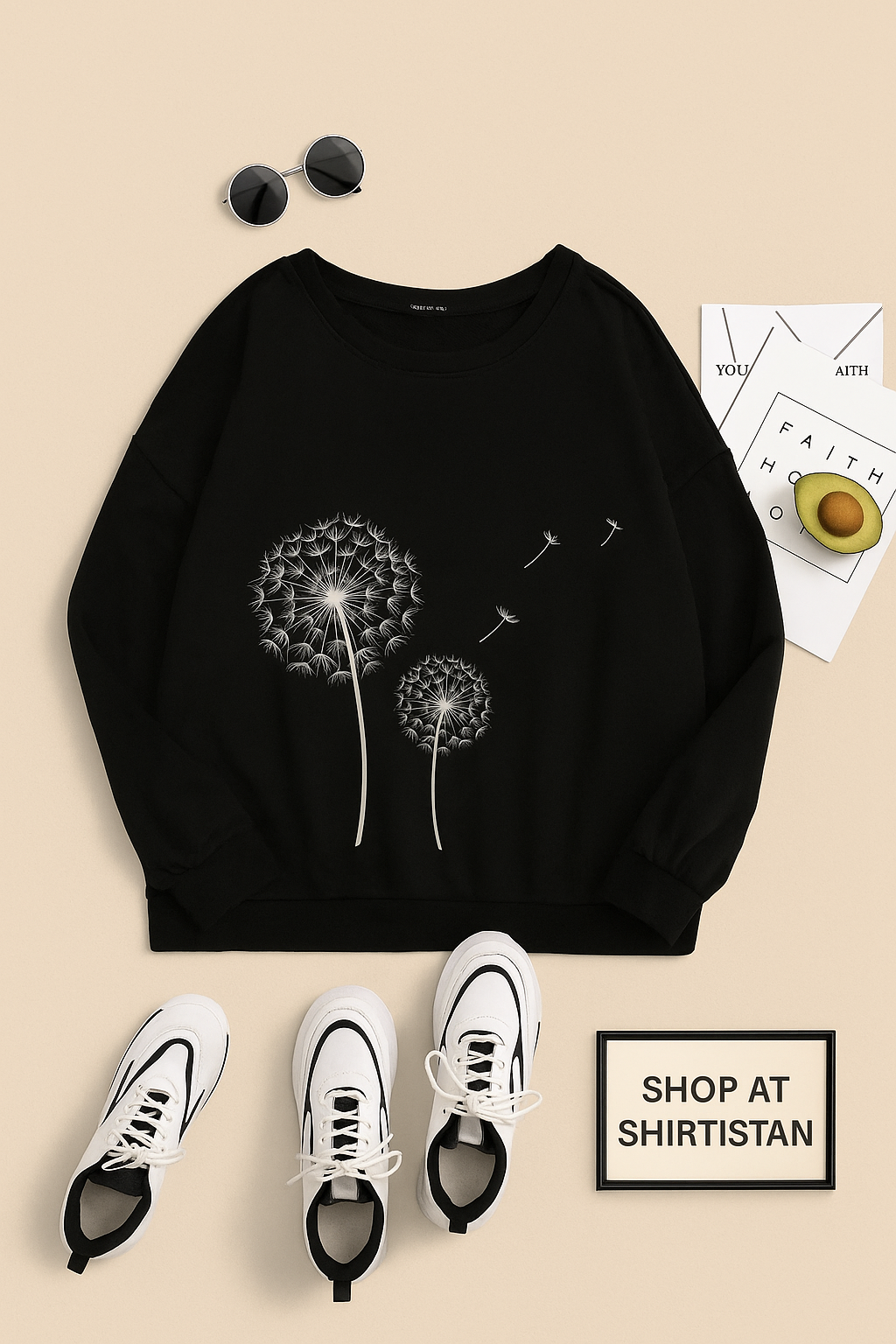 BLACK SNOWFLAKE SWEATSHIRT