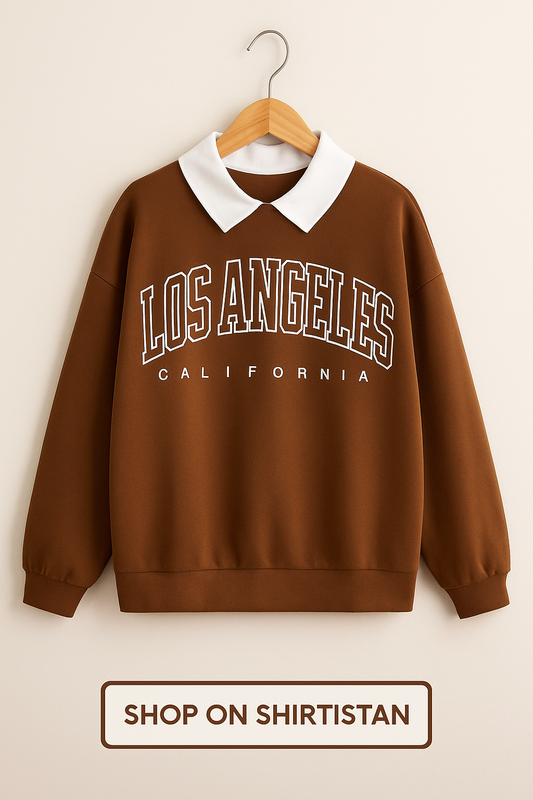 BROWN COLLAR SWEATSHIRT LOSANGLES