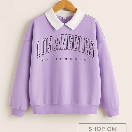 LILAC COLLAR SWEATSHIRT LOS ANGLES