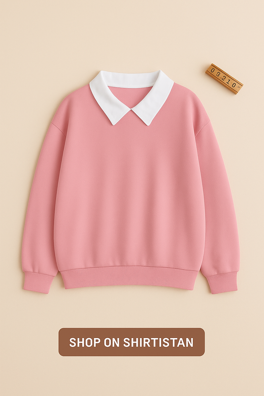 PINK COLLAR SWEATSHIRT