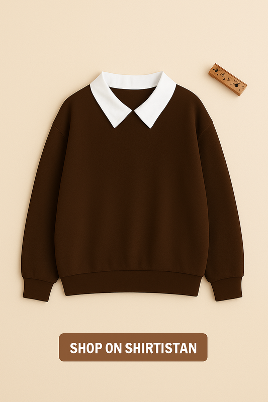 BROWN COLLAR SWEATSHIRT