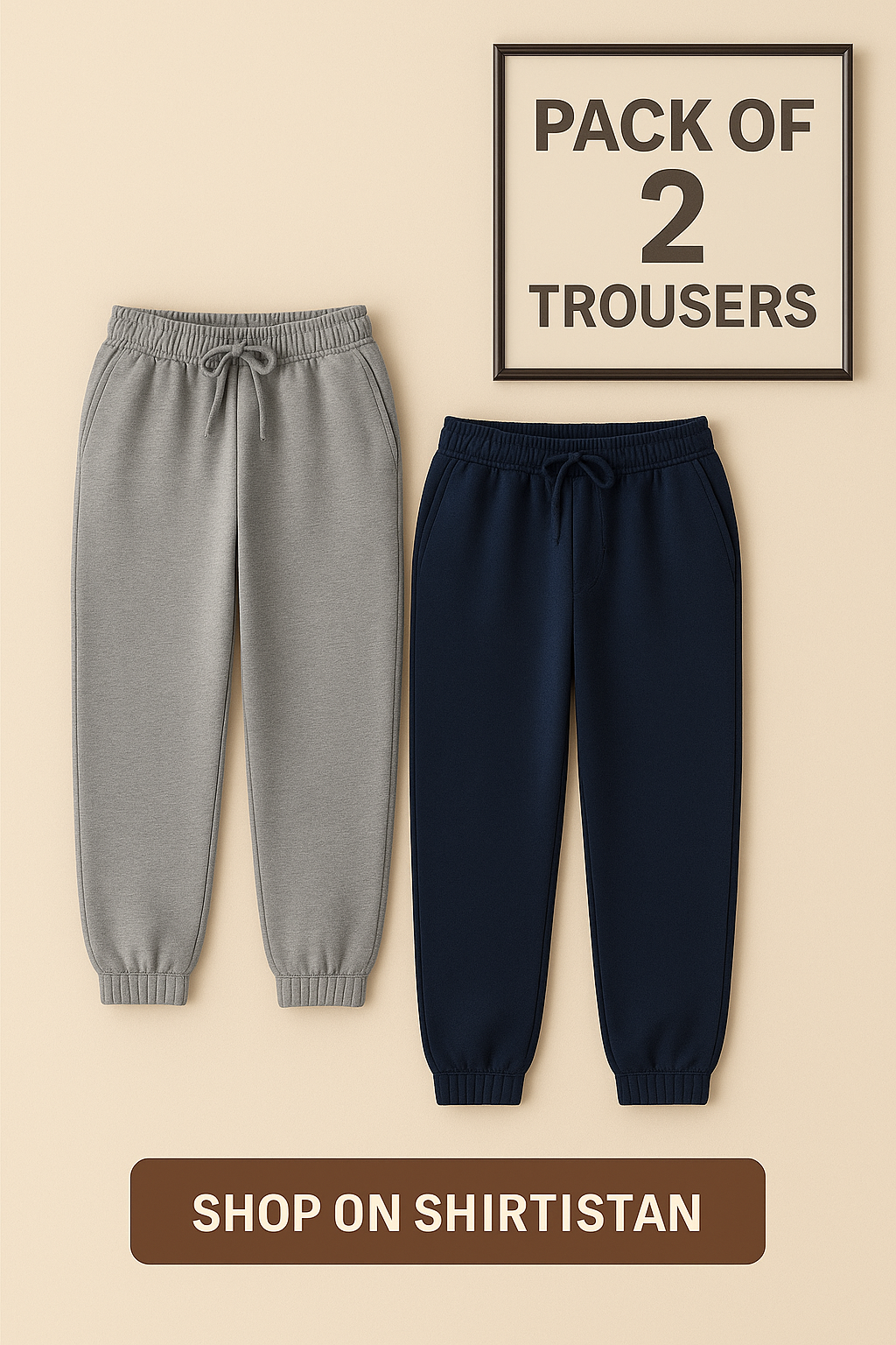 PACK OF 2 TROUSER GREY AND NAVY BLUE