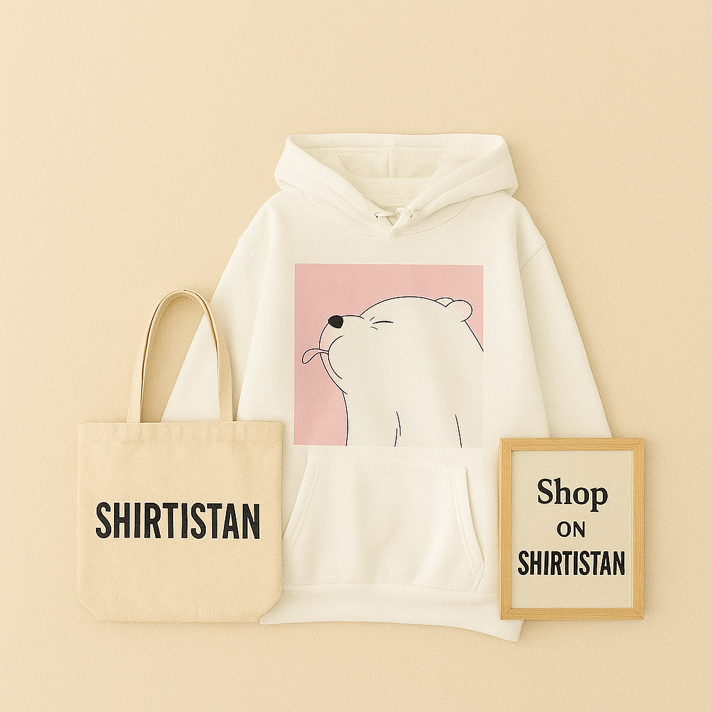 WHITE PANDA TONGUE HOODIE